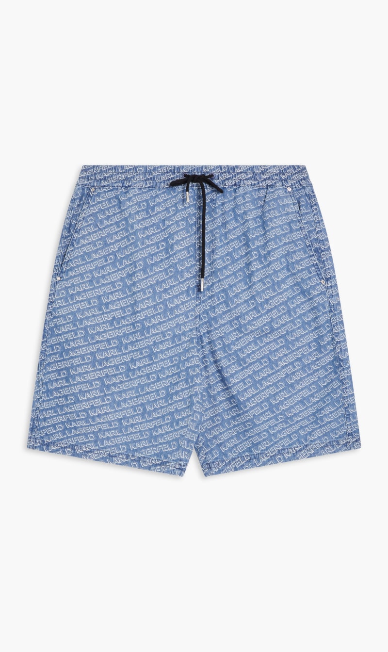 

Karl Lagerfeld Blue Diagonal Denim Shorts for Men | The Deal Outlet