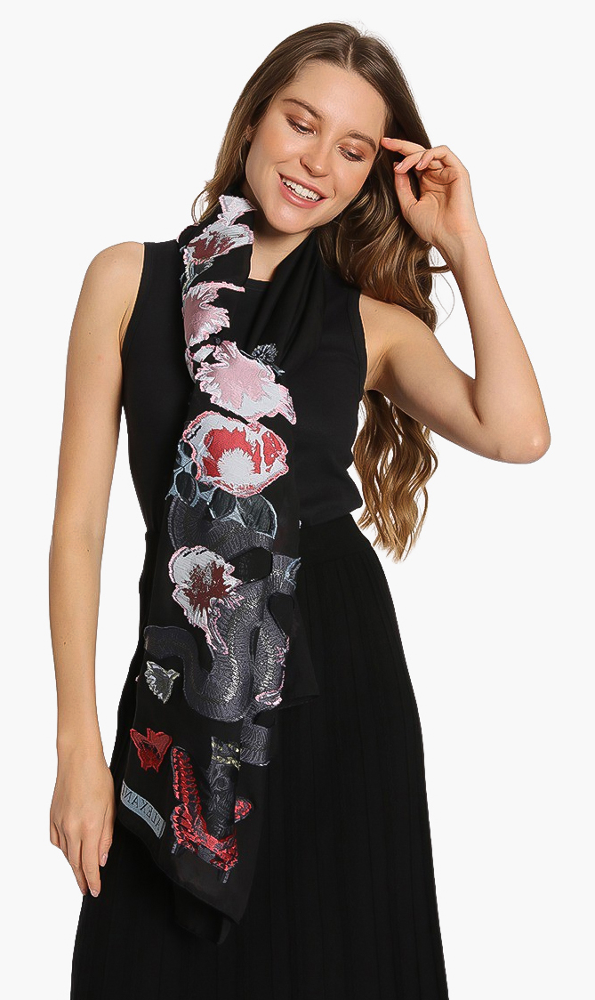 

Alexander Mcqueen Floral Brocade Scarf