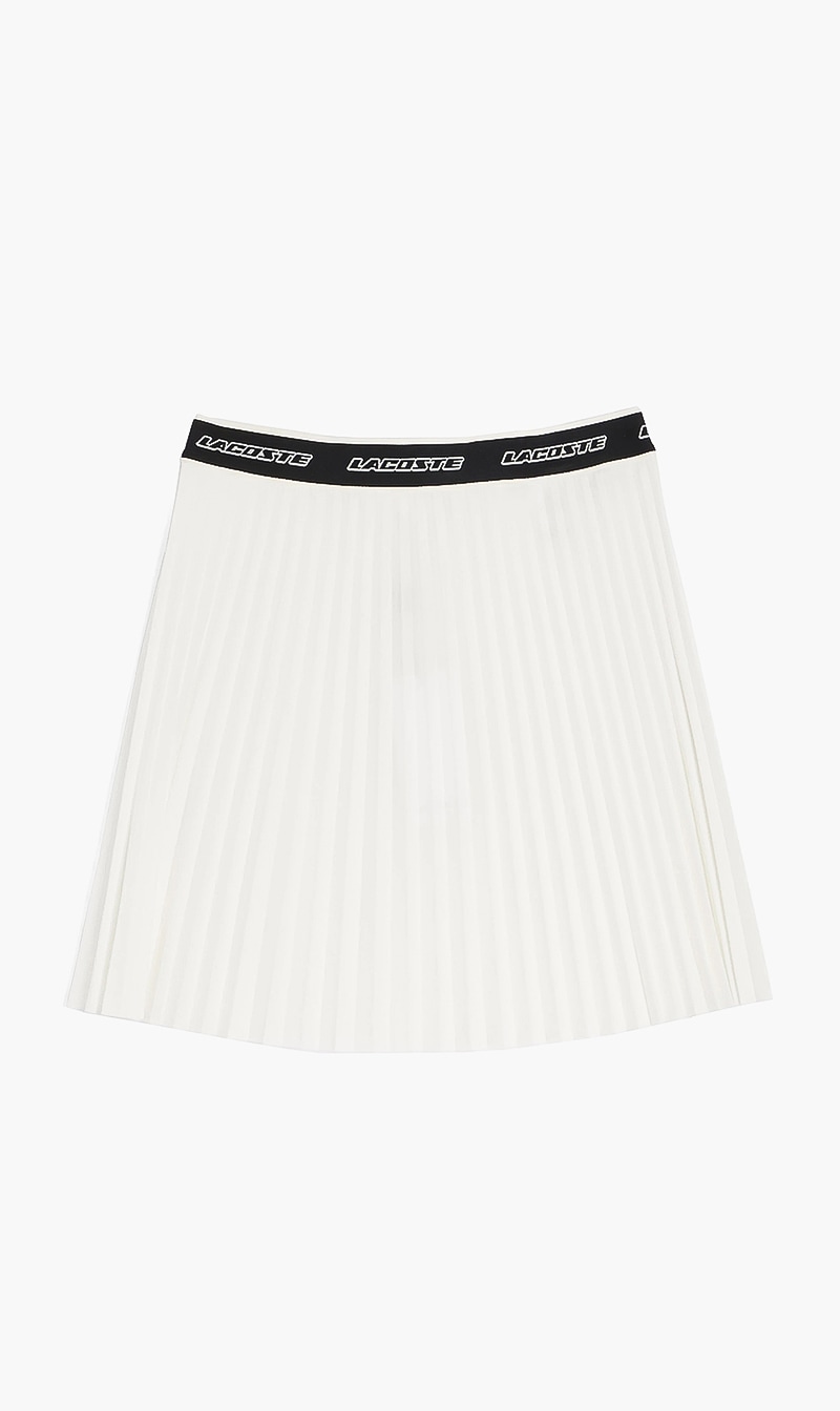 

Lacoste White Pleated Elasticated Skirt for Women | The Deal Outlet