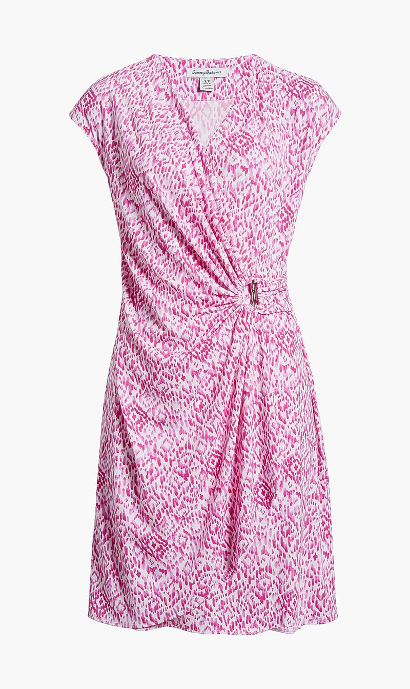 Tommy Bahama Multi-color Clara Ocean Ikat Knit Faux Wrap Dress for Women