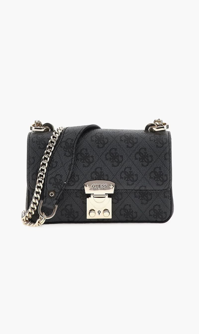 

Guess Black Eliette Logo Mini Cvtbl X Flap for Women | The Deal Outlet