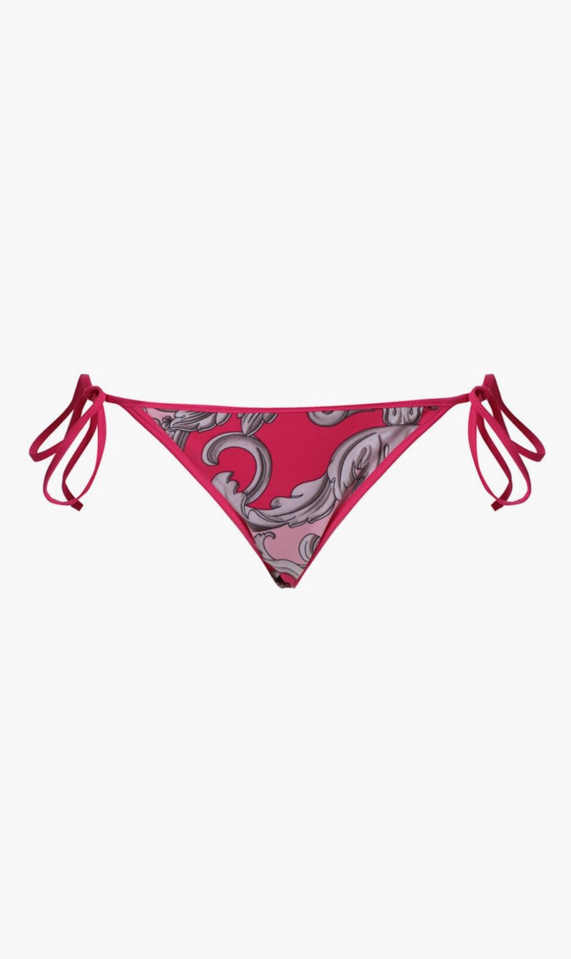 

Versace Pink Bikini Bottom String Ao Fuschia Baroque Print for Women | The Deal Outlet