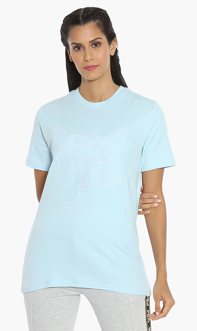 

Embroidered Italian Wolf T-shirt, Blue