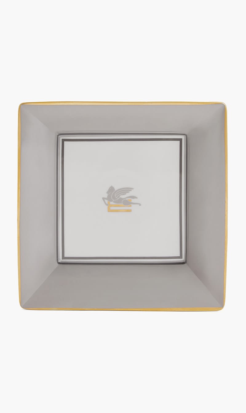 

Etro Grey Pegaso Trinket Tray Square Small Grey | The Deal Outlet