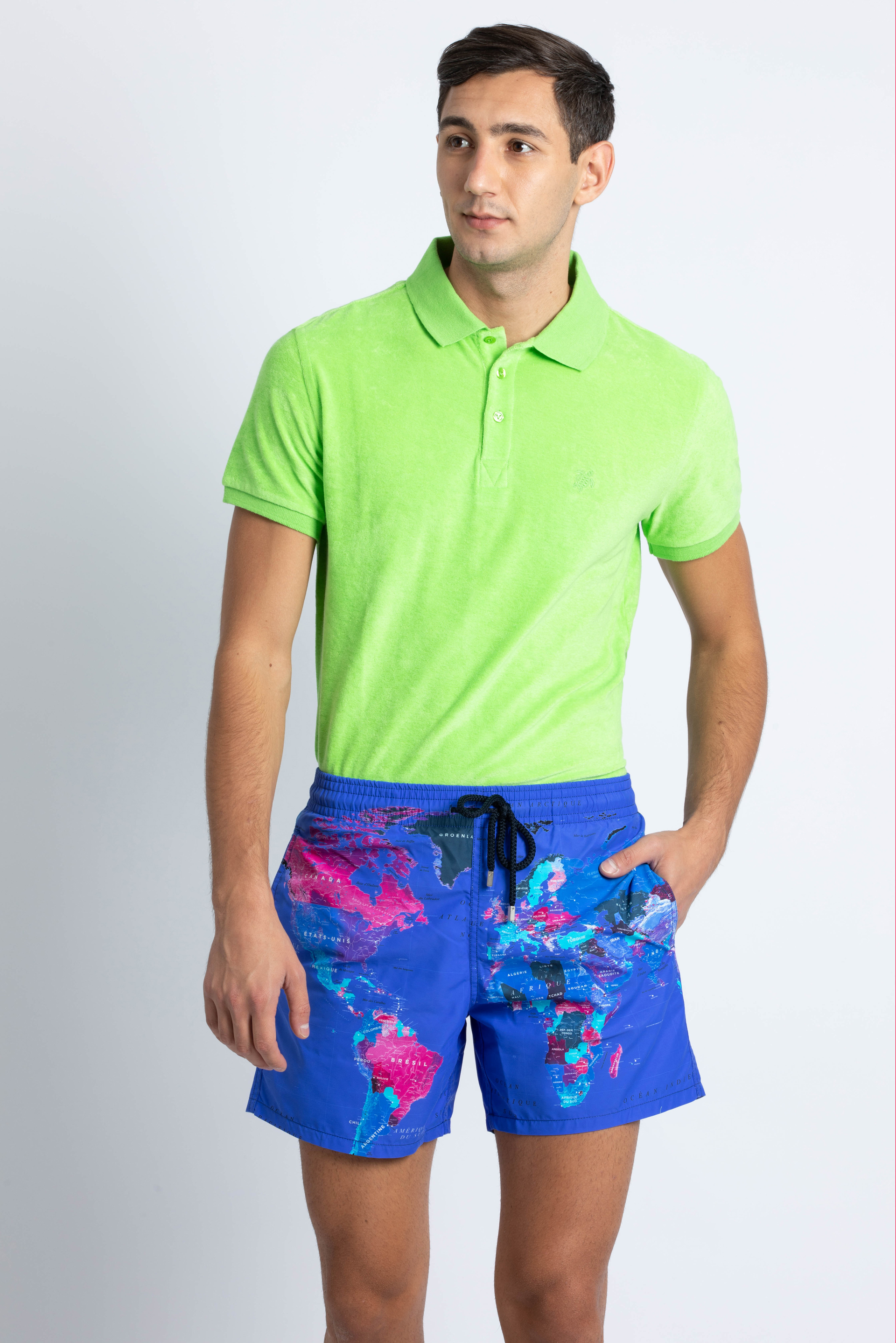 

Vilebrequin World Map Print Swim Trunks