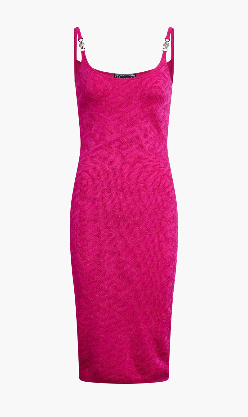 

Versace Pink La Greca Medusa'95 Midi Dress for Women | The Deal Outlet