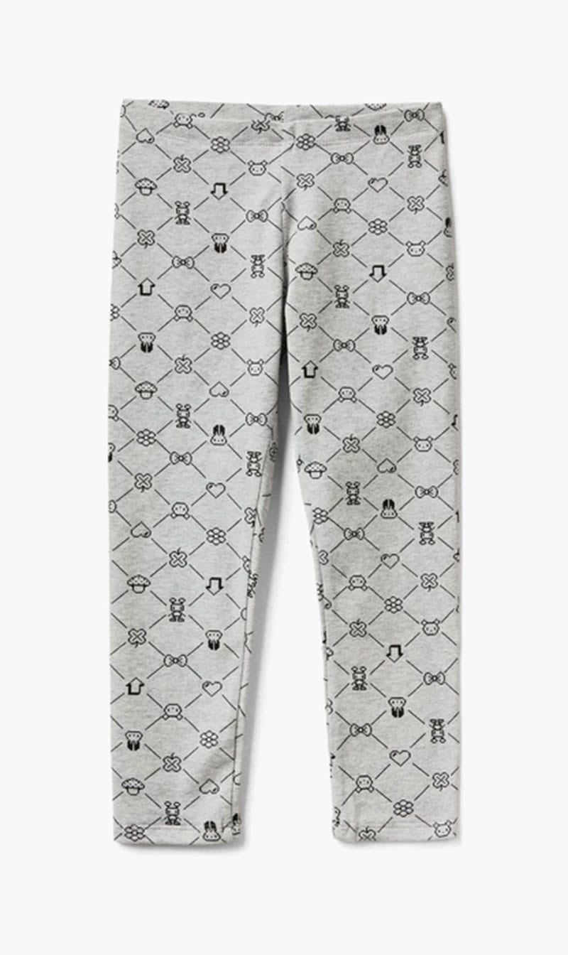 

United Colors Of Benetton Grey Printed Leggings for Girls