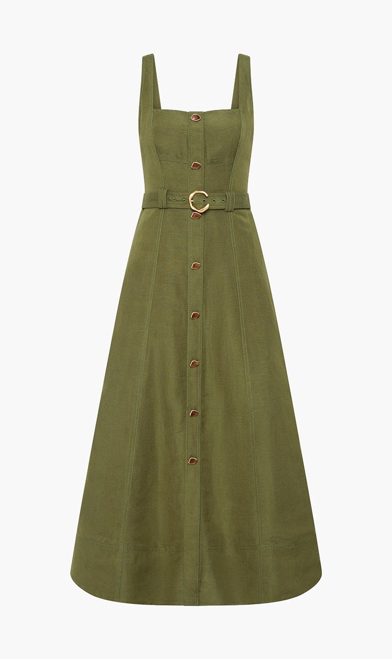 

Aje Green Axle Utility Midi Dress for Women | The Deal Outlet