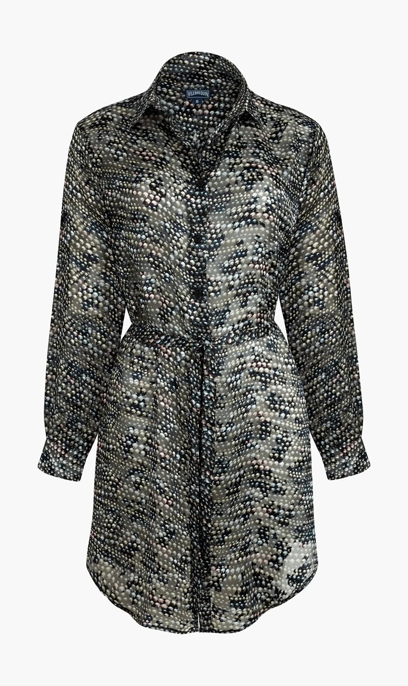 

Vilebrequin Black Pearl Silk Shirt Dress for Women | The Deal Outlet