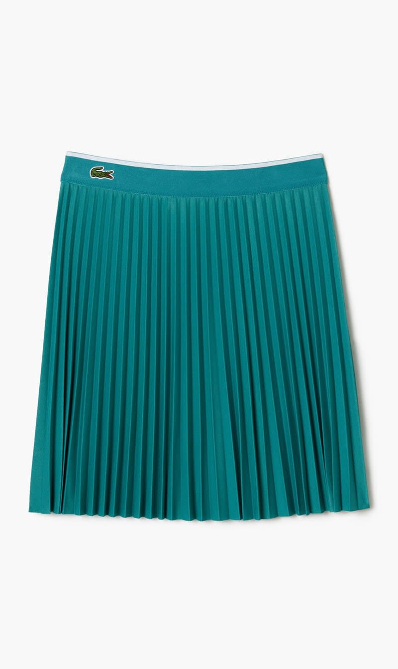 

Lacoste Green Short Pleated Elastic Waist Skirt for Women | The Deal Outlet