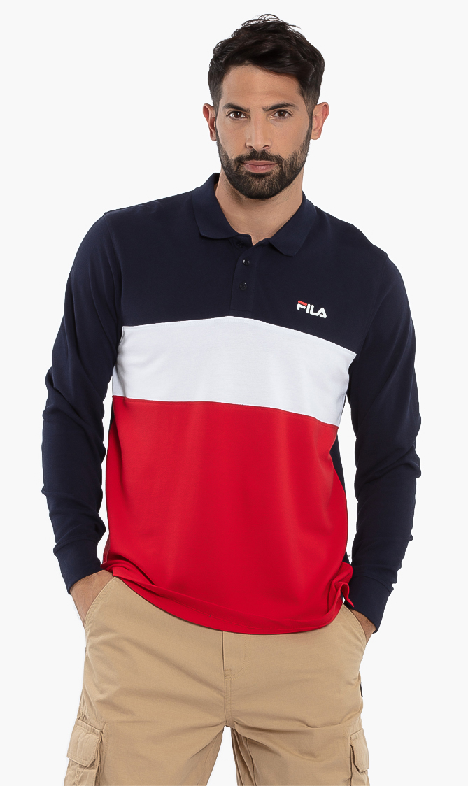 

FILA Colour Block Logo Long Sleeves Trugby Shirt