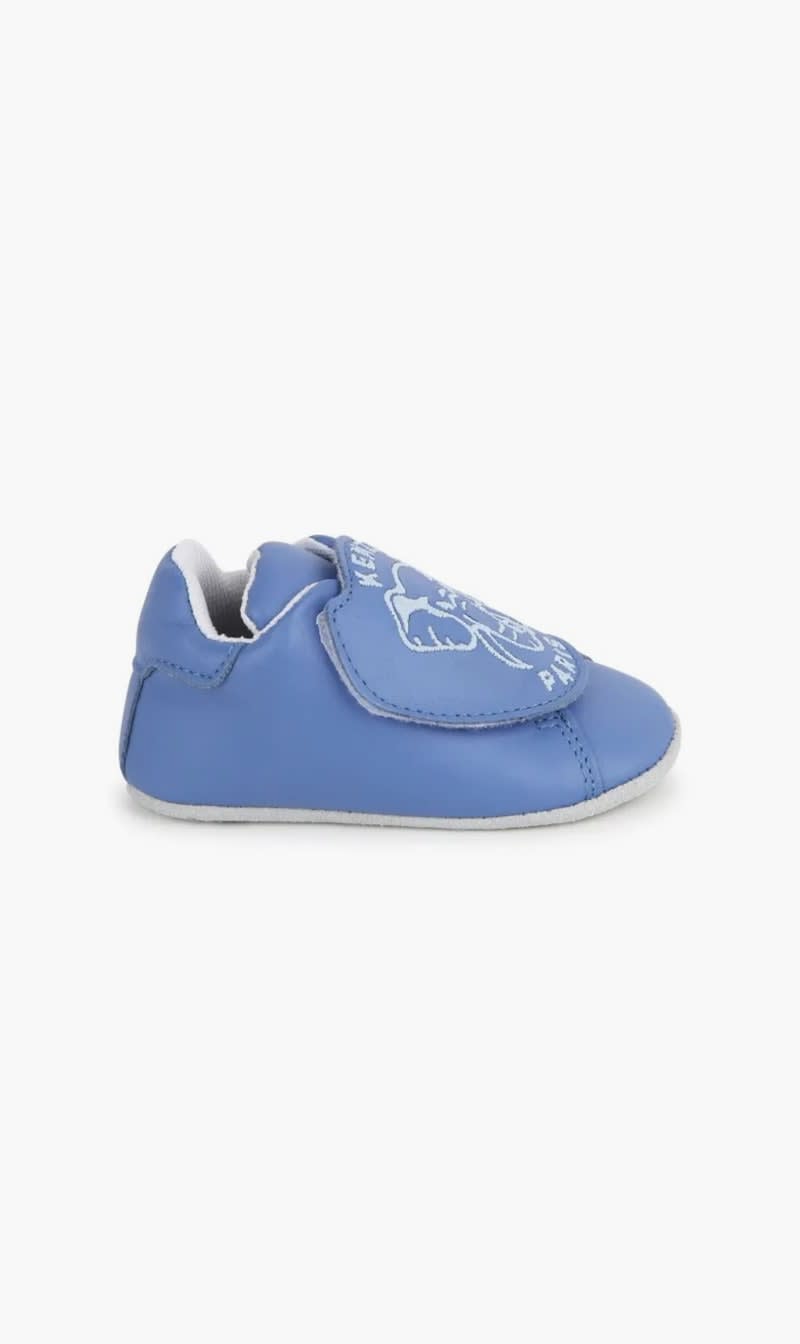 

Kenzo Blue Elephant And Logo Leather Shoe | The Deal Outlet