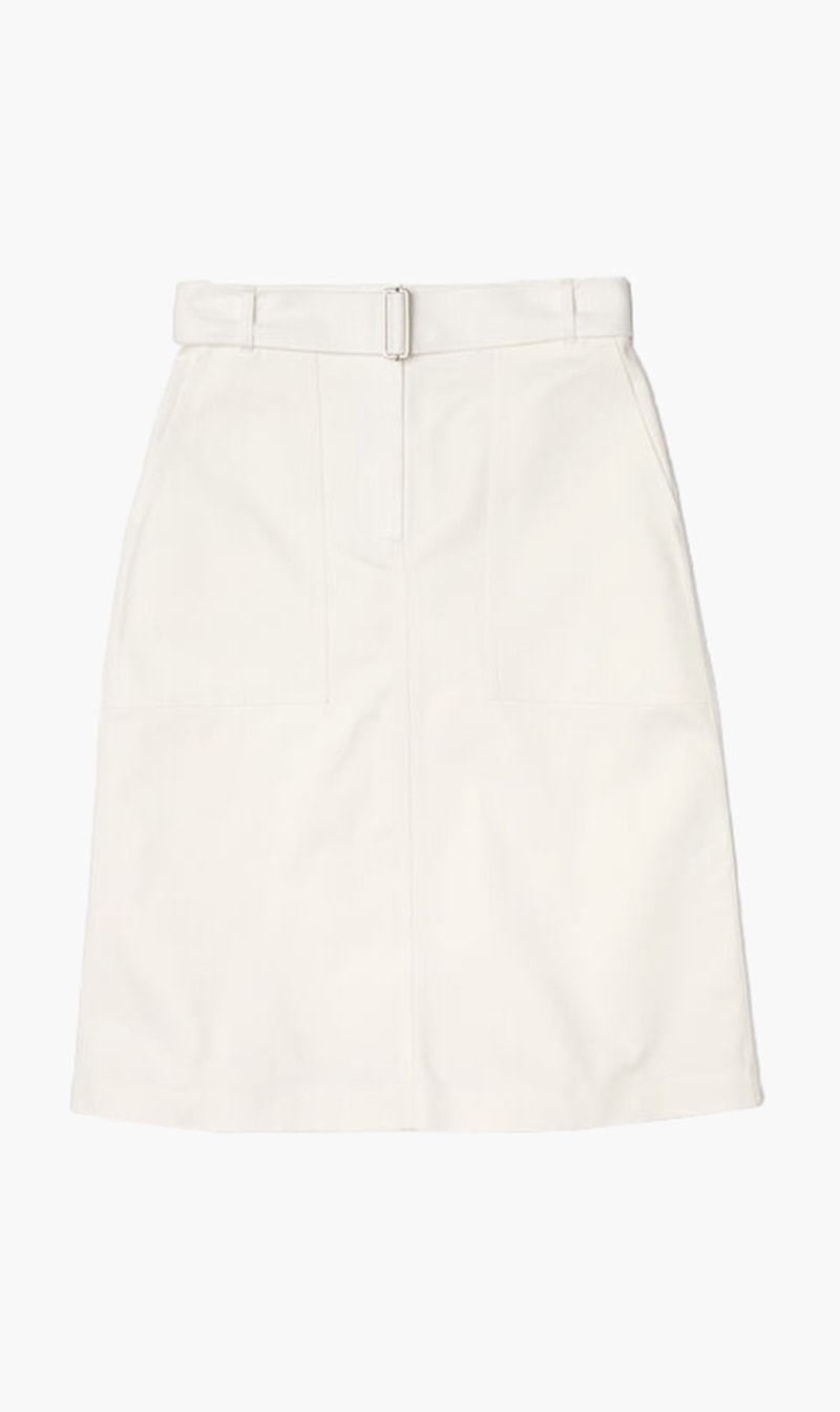

Lacoste White Belted Denim Skirt for Women | The Deal Outlet