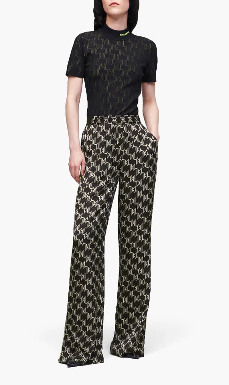 

Karl Lagerfeld Multi-color Monogram Satin Pants for Women