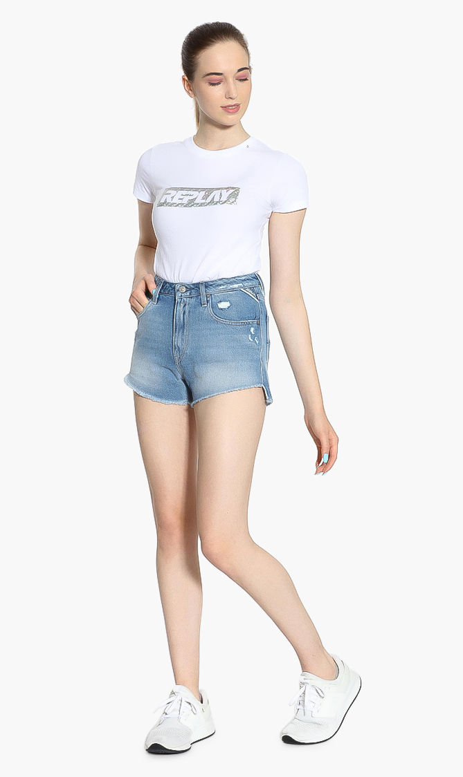

Open-end Denim Short, Blue