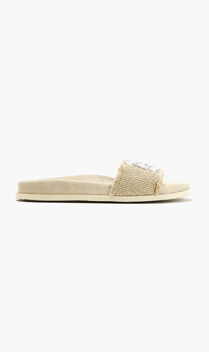 Pedro Garcia Beige Dolomita Slide Sandals for Women