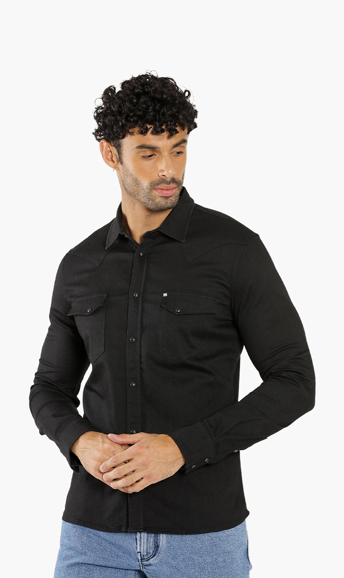 

KARL LAGERFELD Stretch Denim Shirt