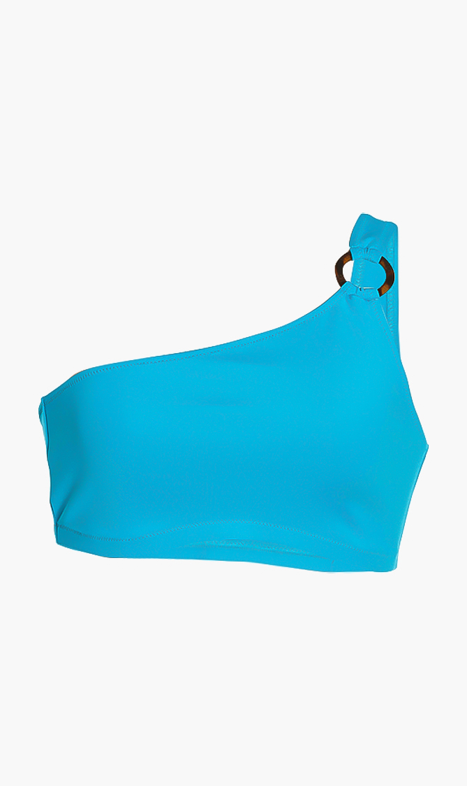 Firi Asymmetrical Bikini Top, Blue