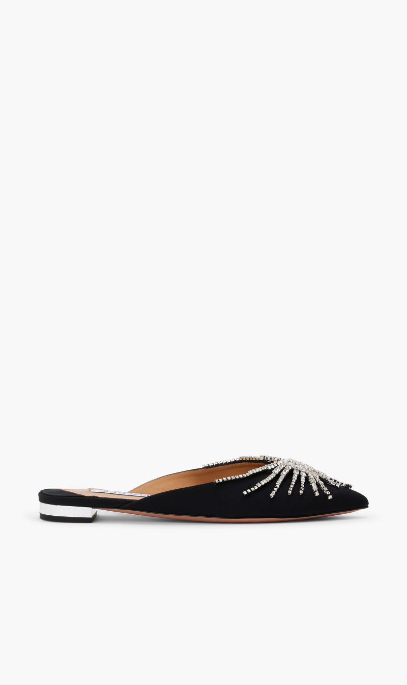 

Aquazzura Firenze Black Sunshine Flat for Women | The Deal Outlet
