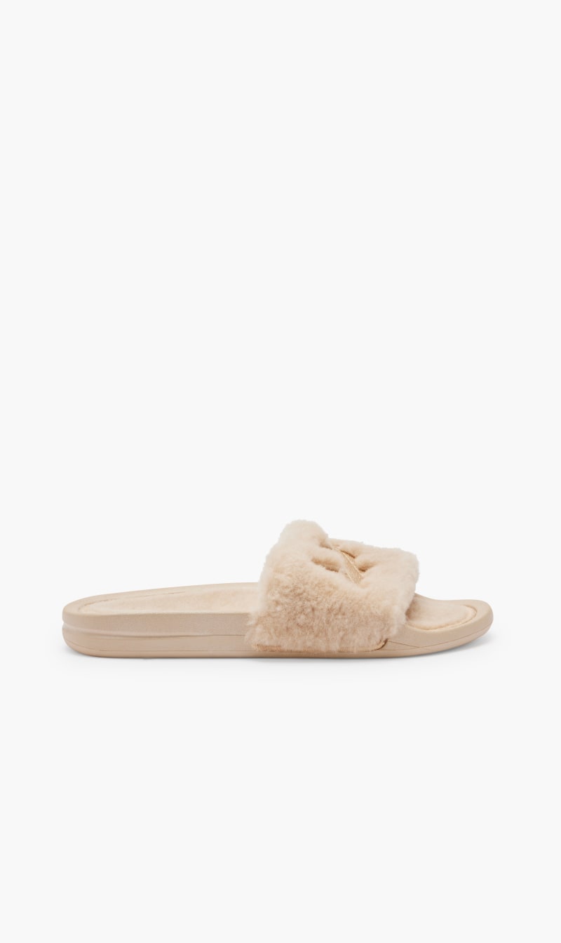 

Shearling Slide, Beige