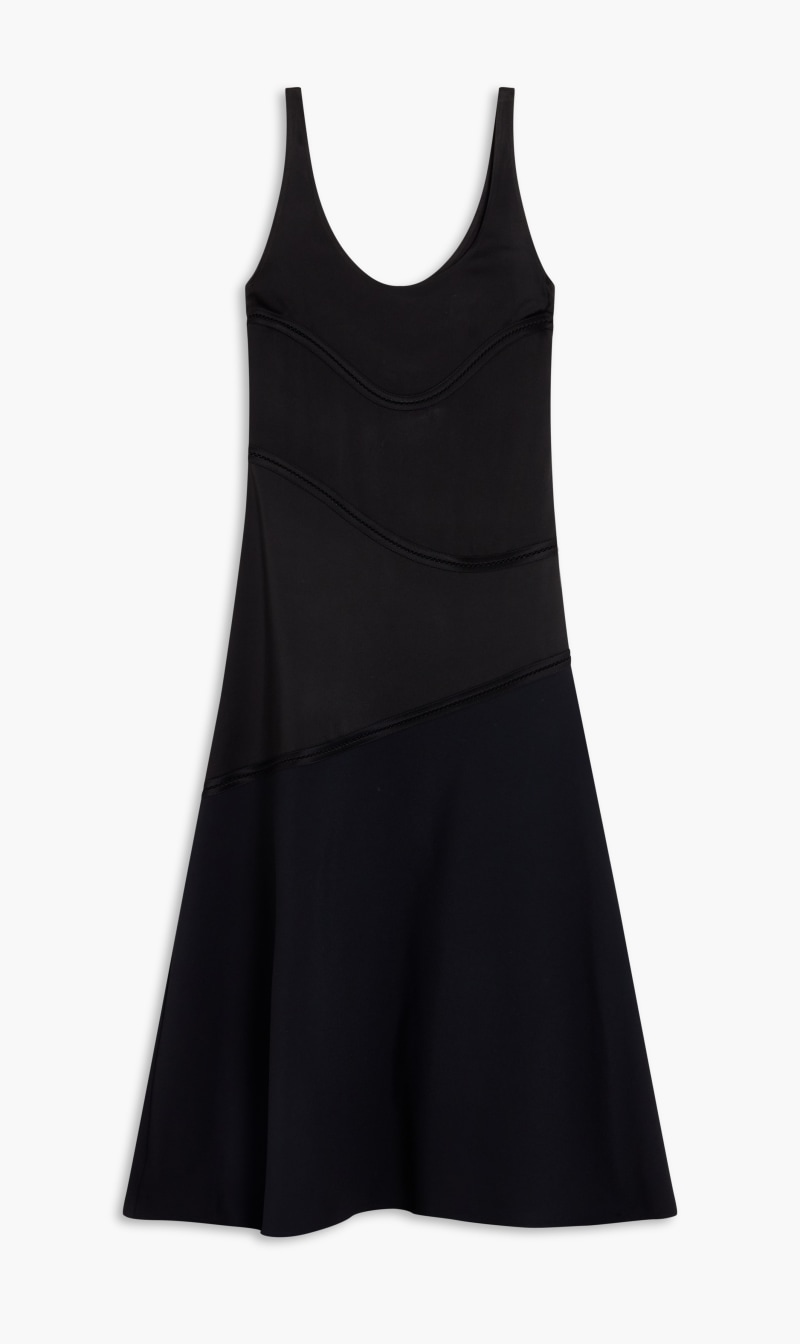 

Jil Sander Black Calf Length Slip Dress for Women | The Deal Outlet