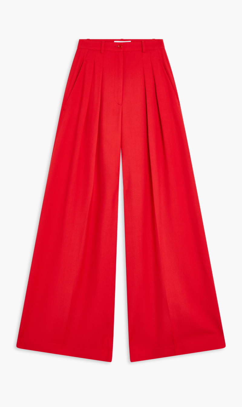 

Michael Kors Red Wool Gabardine Palazzo Trouser for Women | The Deal Outlet