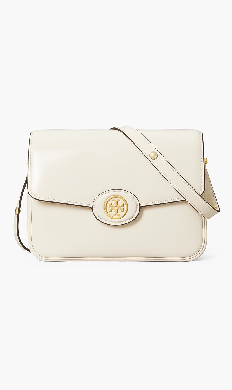 

Tory Burch Beige Robinson Spazzolato Convertible Shoulder Bag for Women | The Deal Outlet