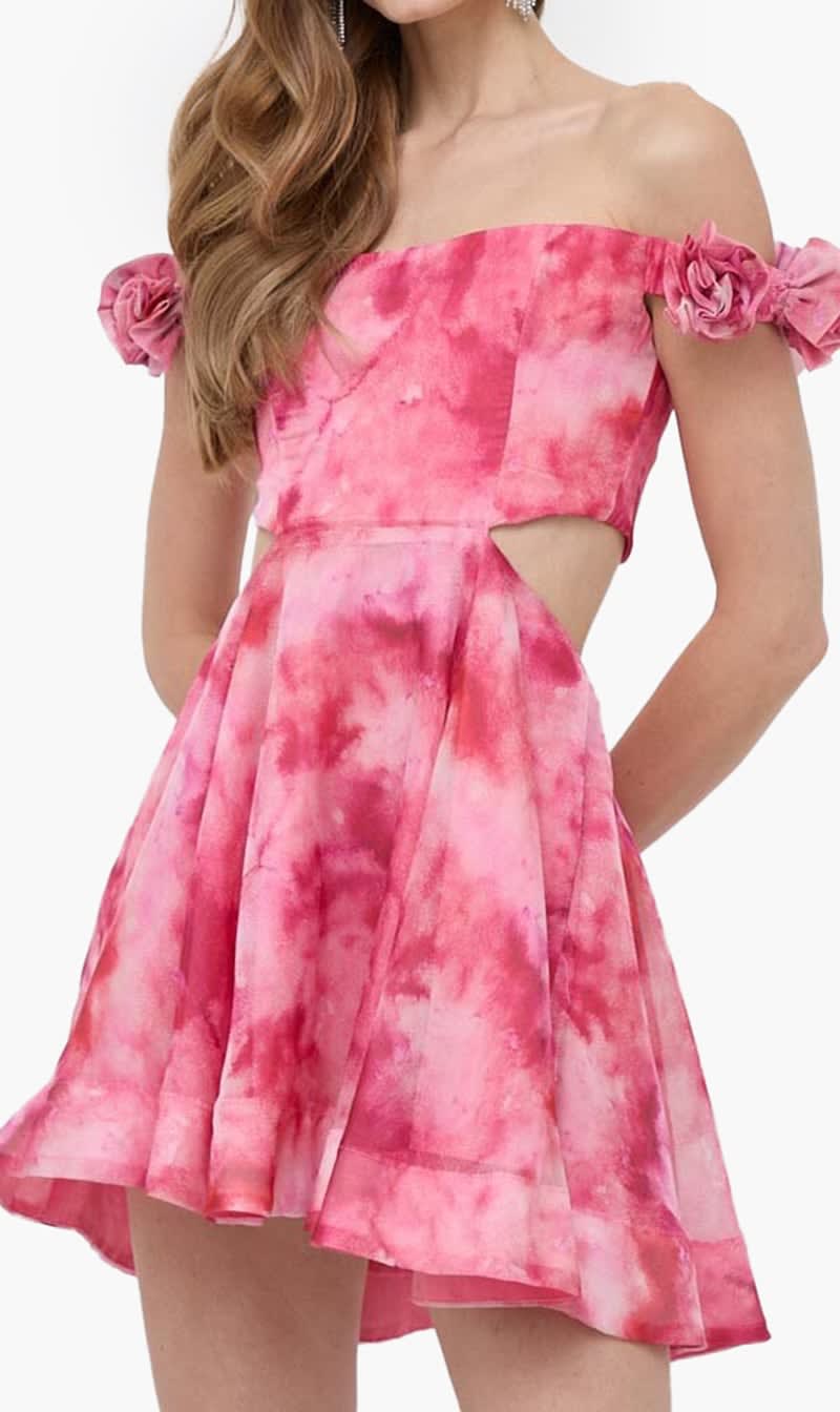 

Bardot Pink Cupid Mini Dress-pink Tie Dye for Women | The Deal Outlet