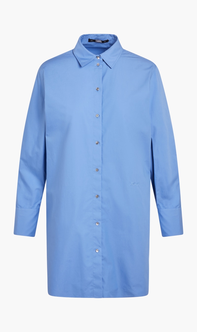 

Karl Lagerfeld Blue Signature Tunic Shirt for Women | The Deal Outlet