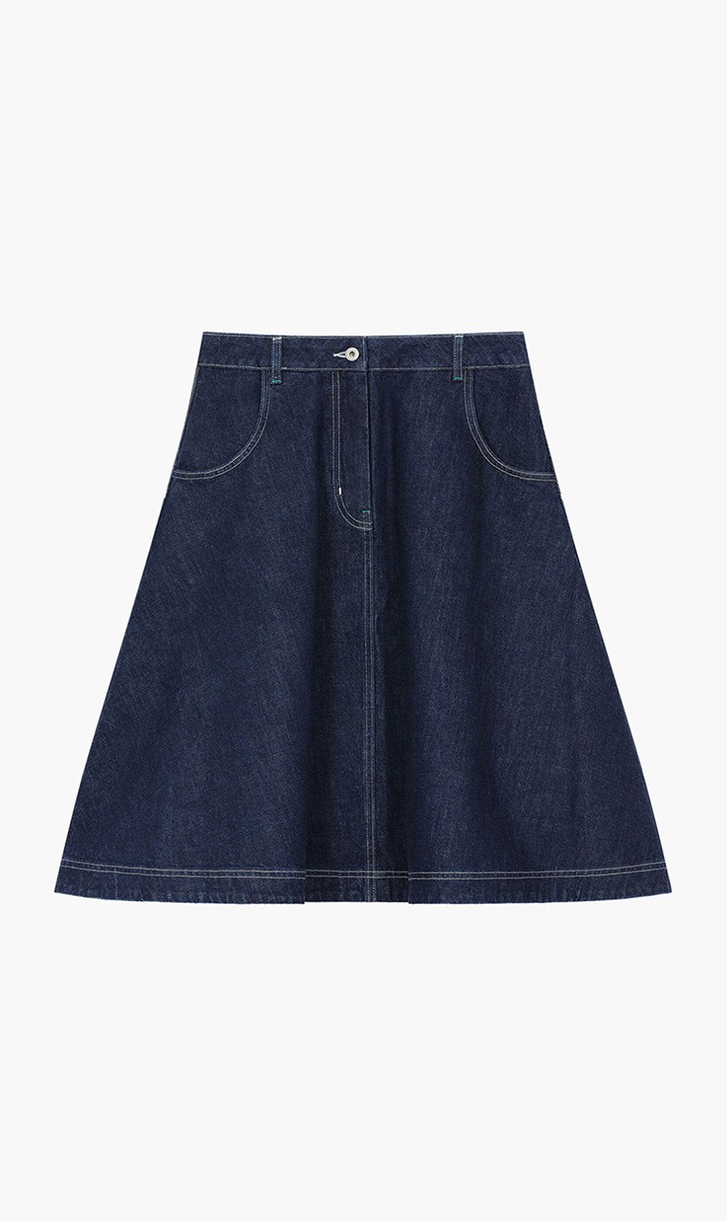 

Denim A Line Skirt, Blue