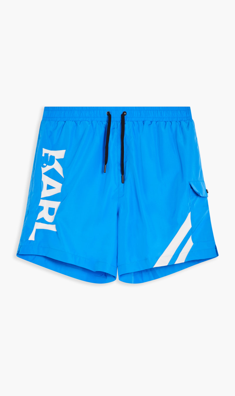 

Karl Lagerfeld Blue Med Boardshorts With Stripes for Men | The Deal Outlet