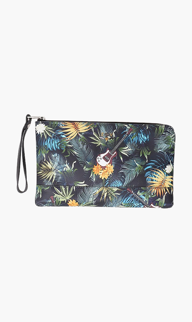 

Uma Print Leather Clutch