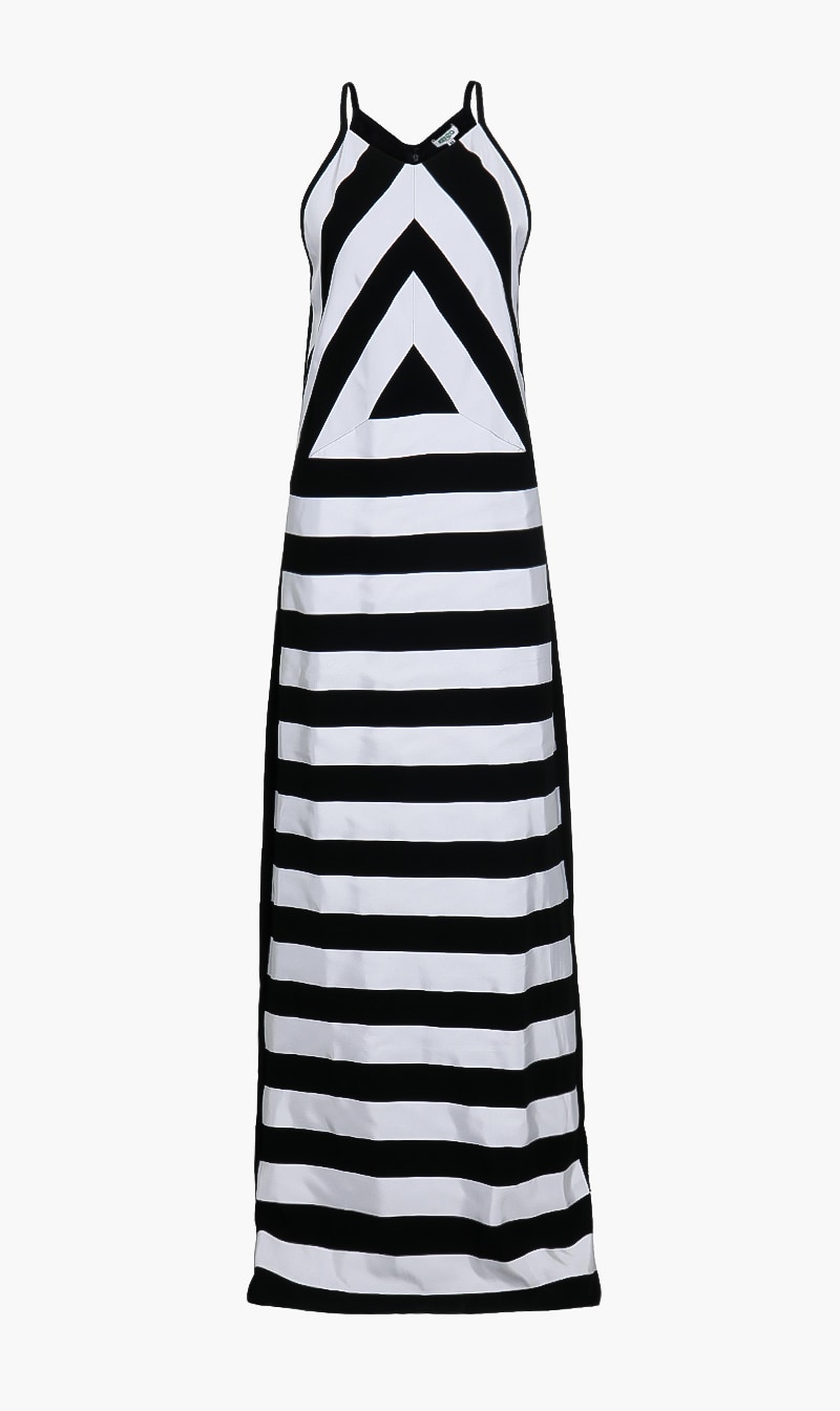 

Striped Long Dress, Black