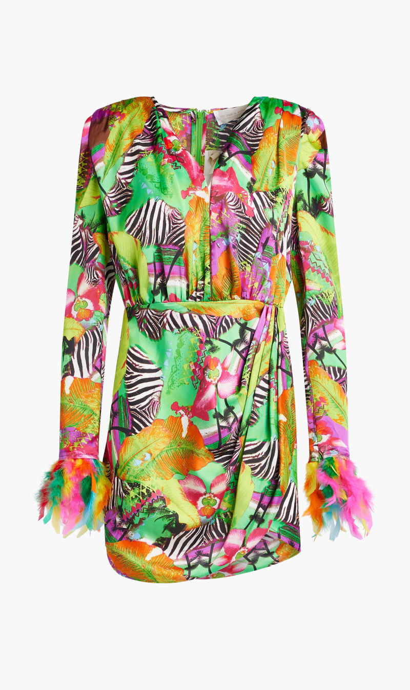

Bronx And Banco Green Nadine Miami V Neck Mini Dress for Women | The Deal Outlet