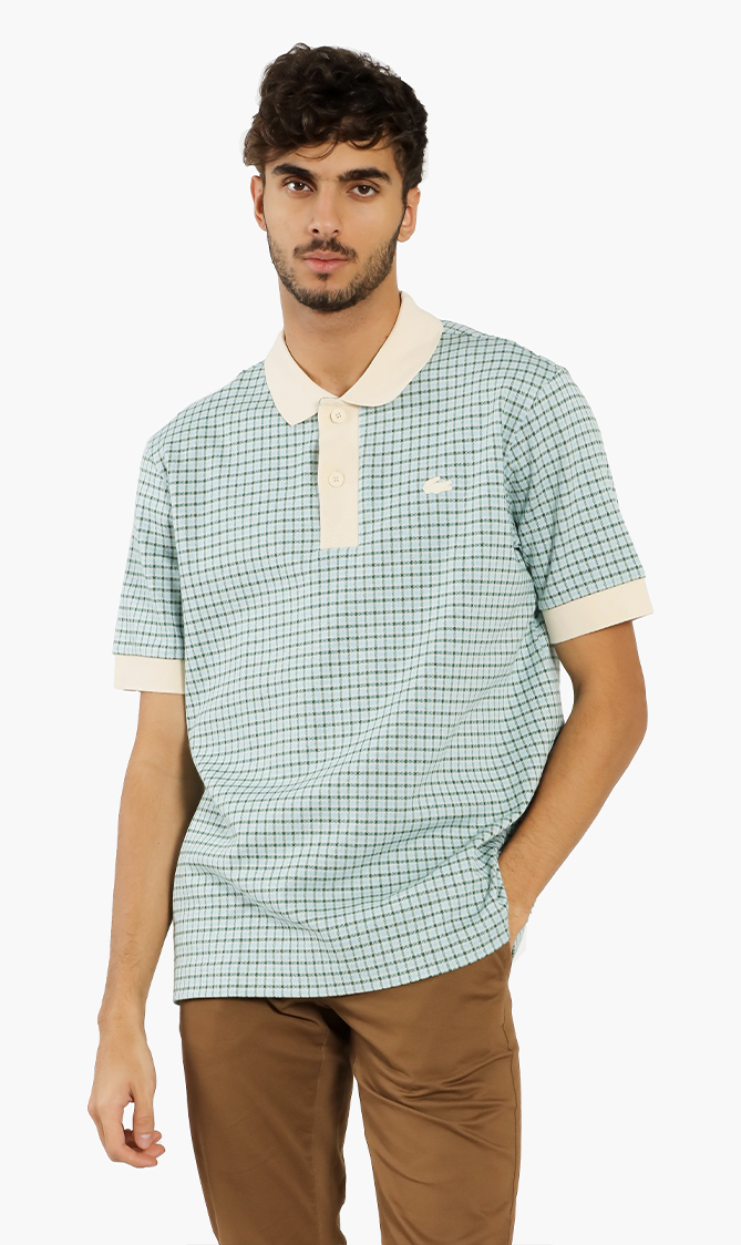 

LACOSTE L!ve Relaxed Fit Checkered Polo Shirt