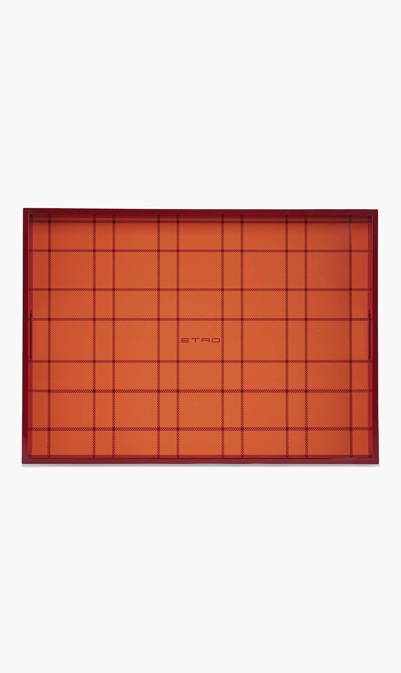 

Etro Others Tartan Tray Rectangular Large Red | The Deal Outlet