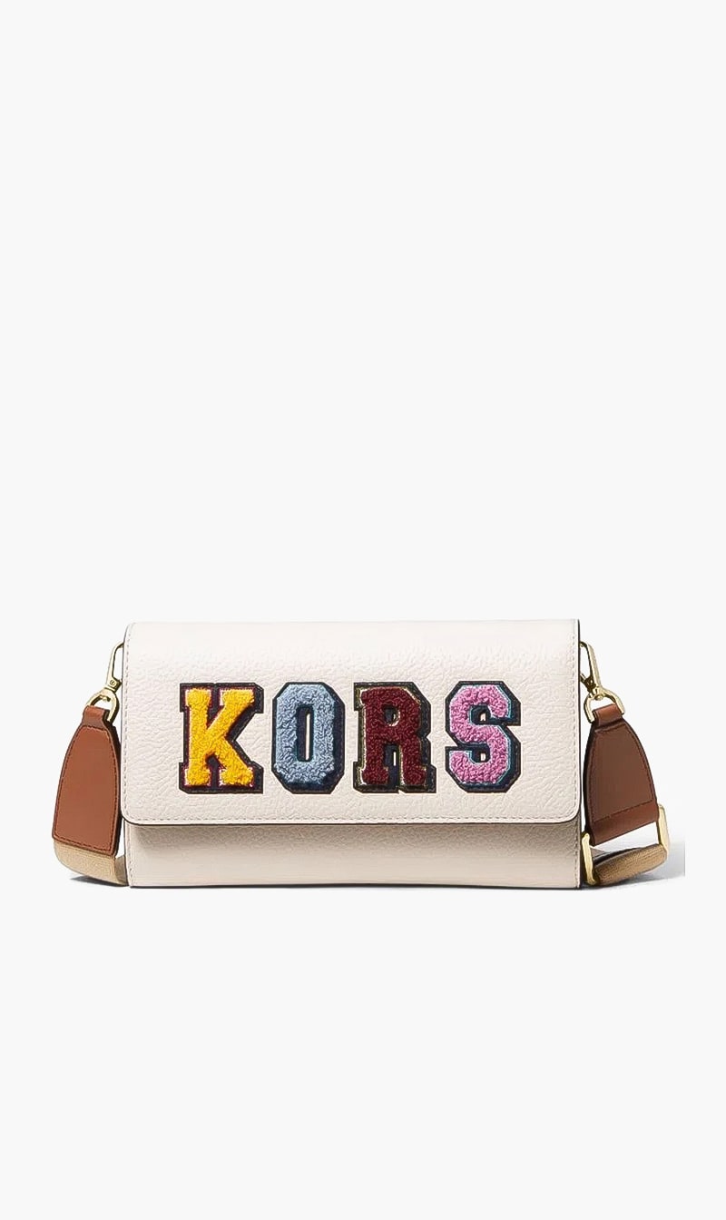 

Leather Crossbody Bag, Beige