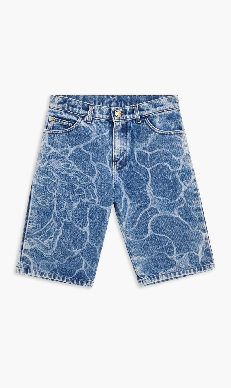 

Versace Blue Jb Short Denim Water Print for Kids | The Deal Outlet