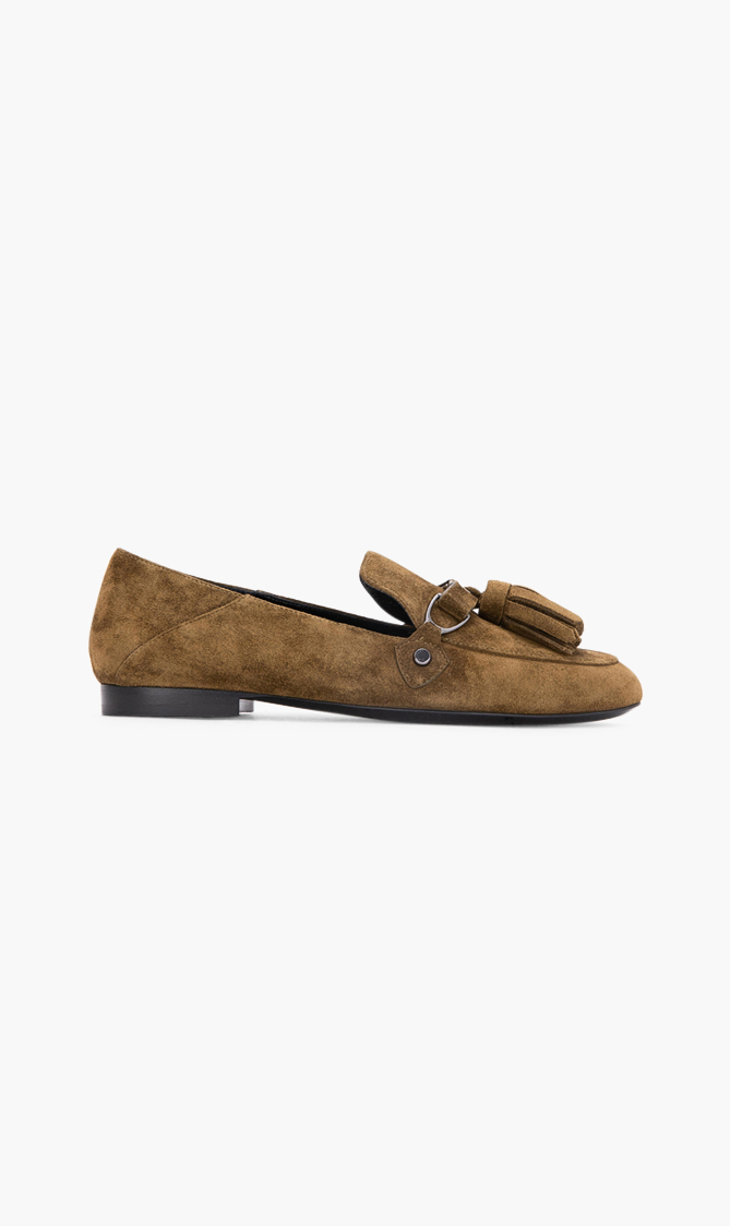 

Longchamp Suede Round-toe Loafers