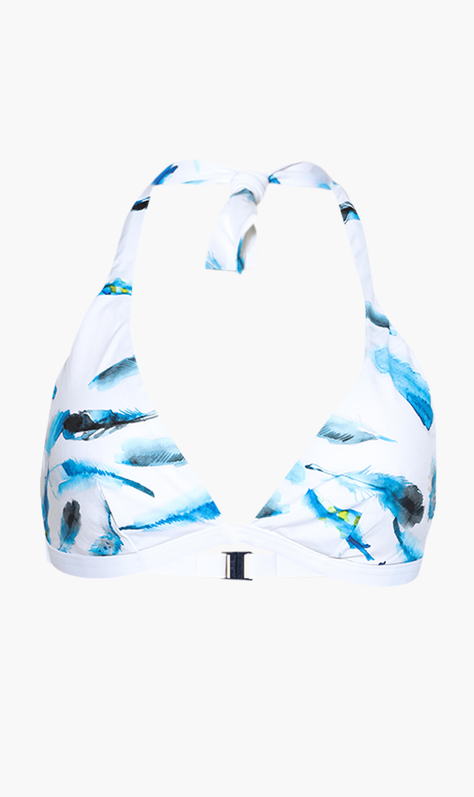 

Vilebrequin Fleche Feather Print Halter Bikini Top
