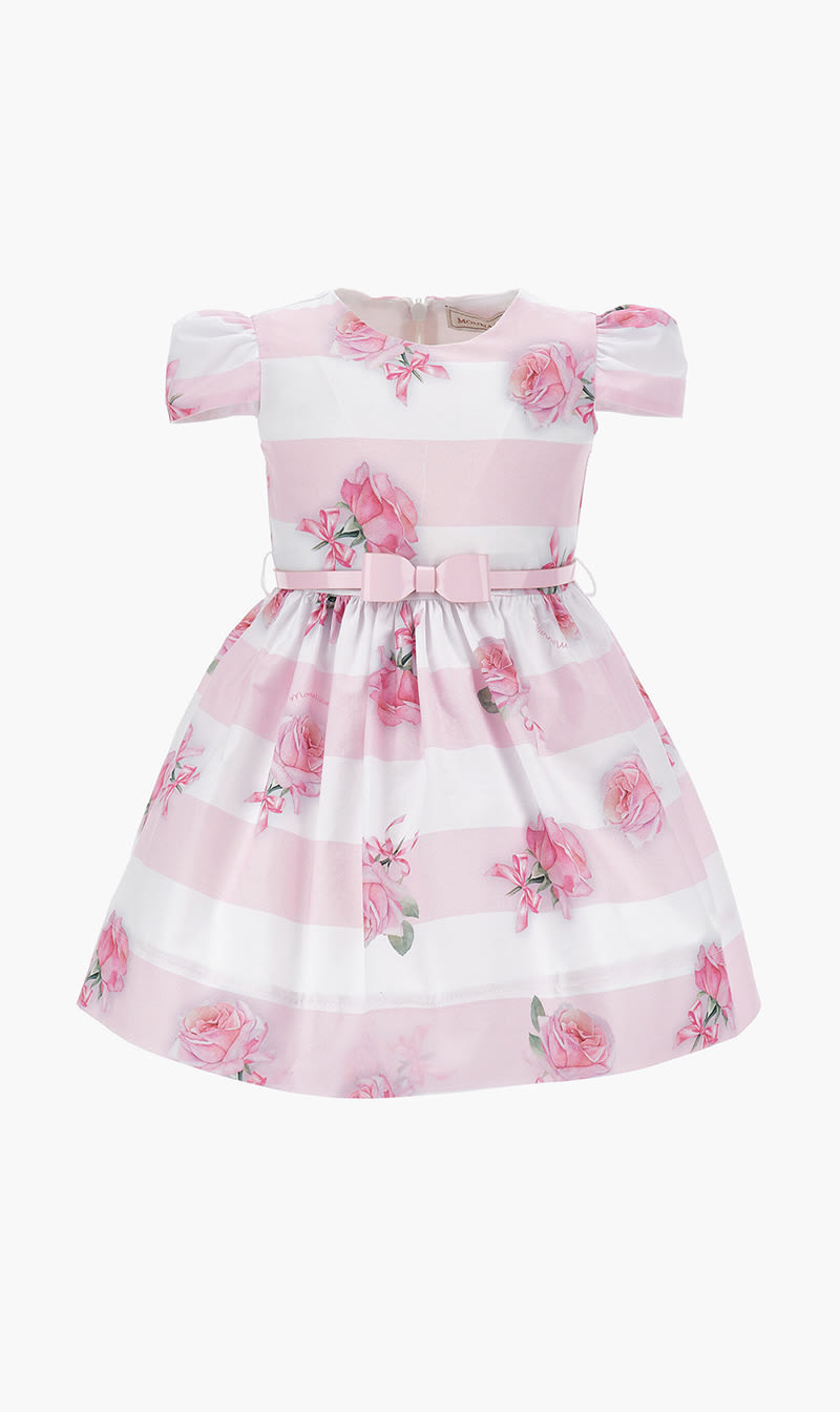

Monnalisa Pink Abito Con Righe E Rose Ra for Girls | The Deal Outlet