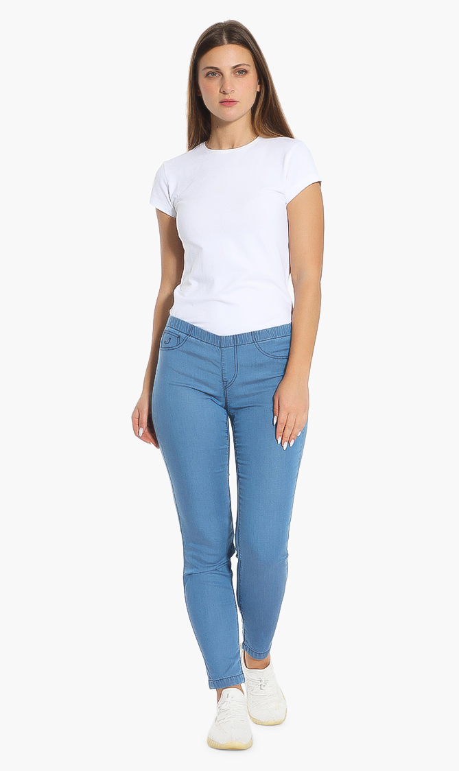 

Zoy Elastic Waist Pants, Blue