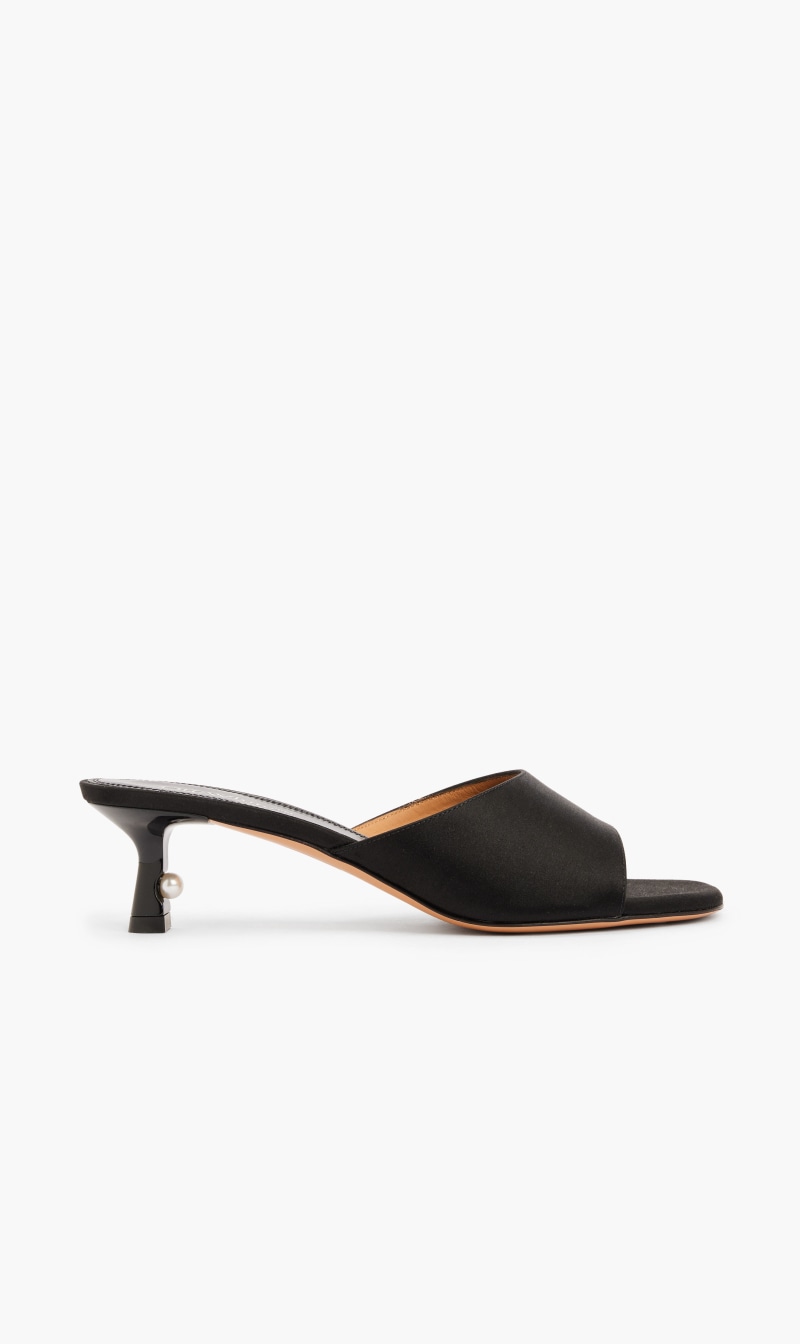 

Off-white Black Pop Lollipop Satin Mules for Women | The Deal Outlet