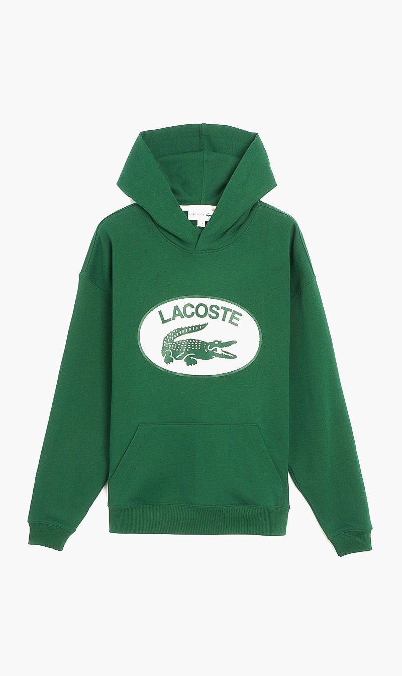 

Lacoste Green Monogram Hooded Sweatshirt for Men | The Deal Outlet