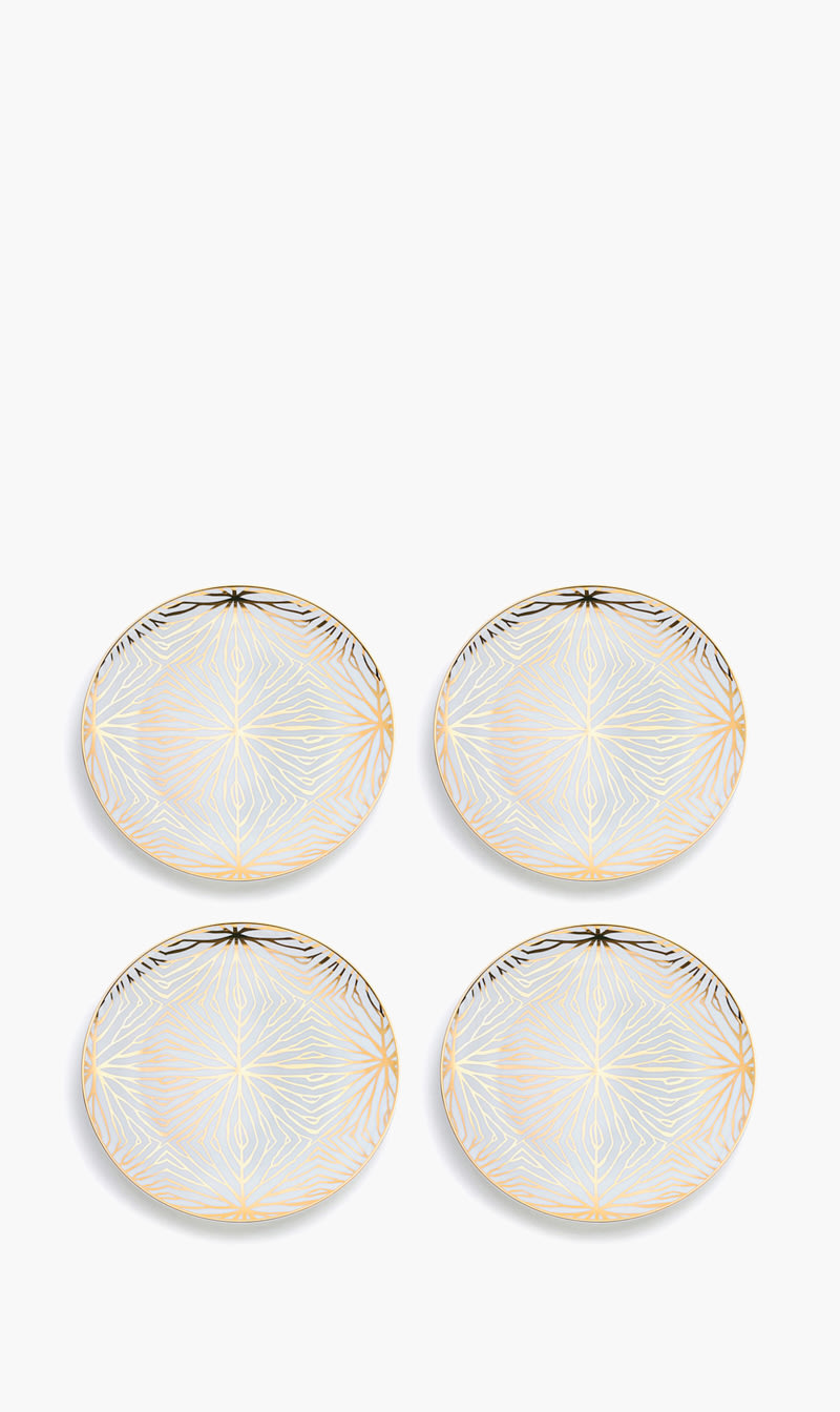 

Talianna Tli Lily Pad Whitegold Dessert Plates S4 | The Deal Outlet