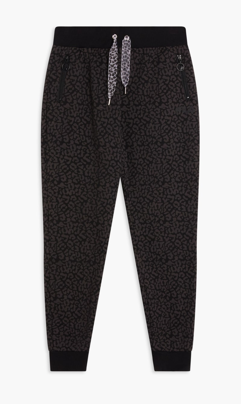 

Leopard Print Joggers, Black