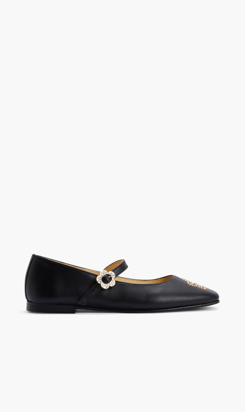 

Embellished Shoe With Strap, Black
