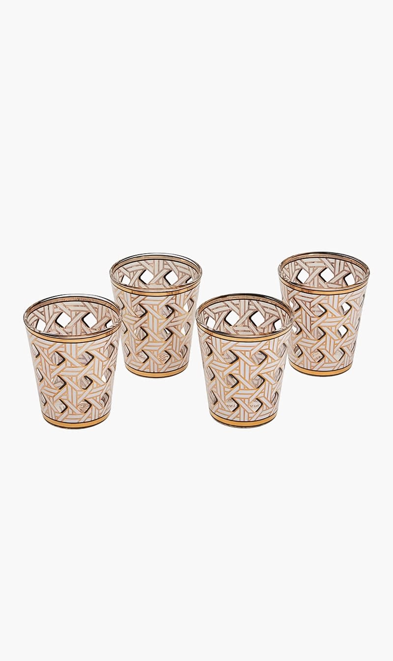 Jonathan Adler Basketweave Glassware, Set Of 4