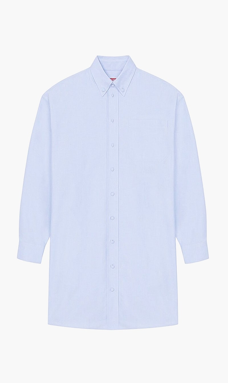 

Plain Branding Shirt Dress, Blue