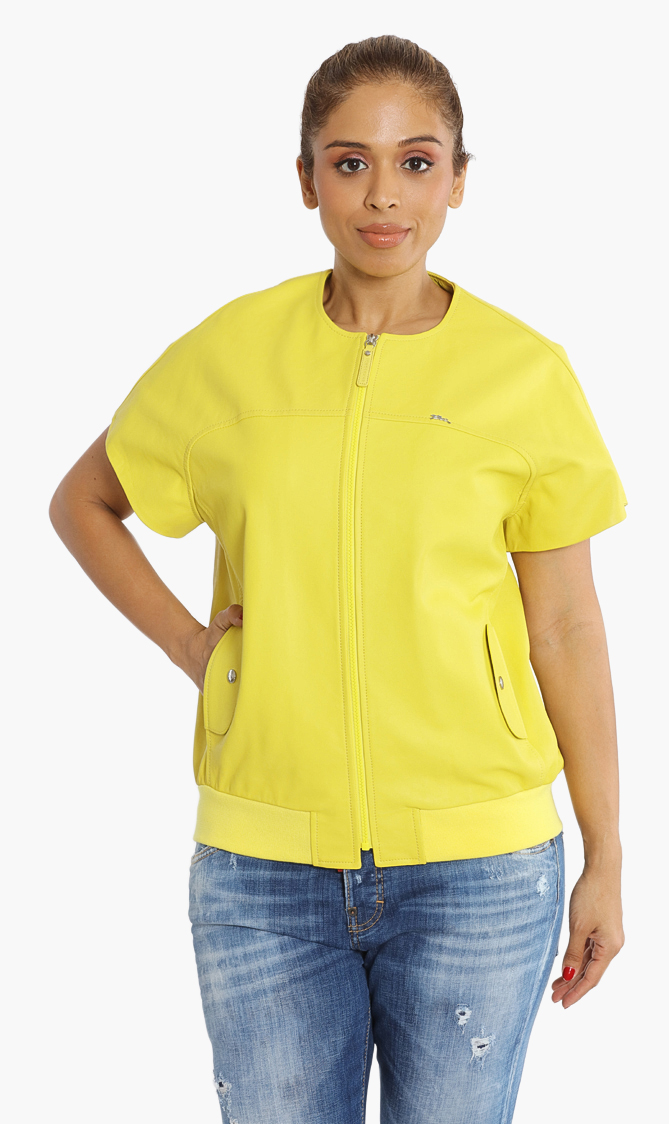

Longchamp Short Sleeves Leather Jacket